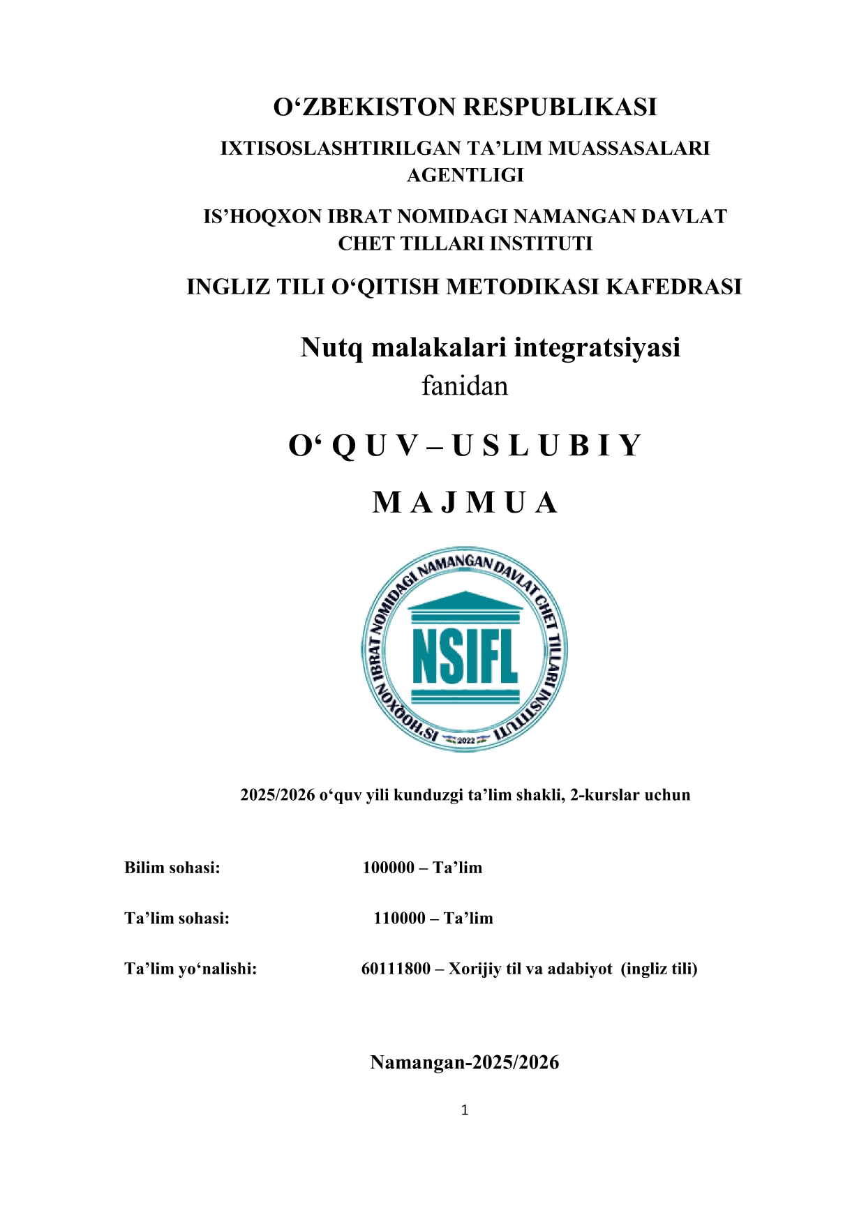 NUTQ MALAKALARI INTEGRATSIYASI