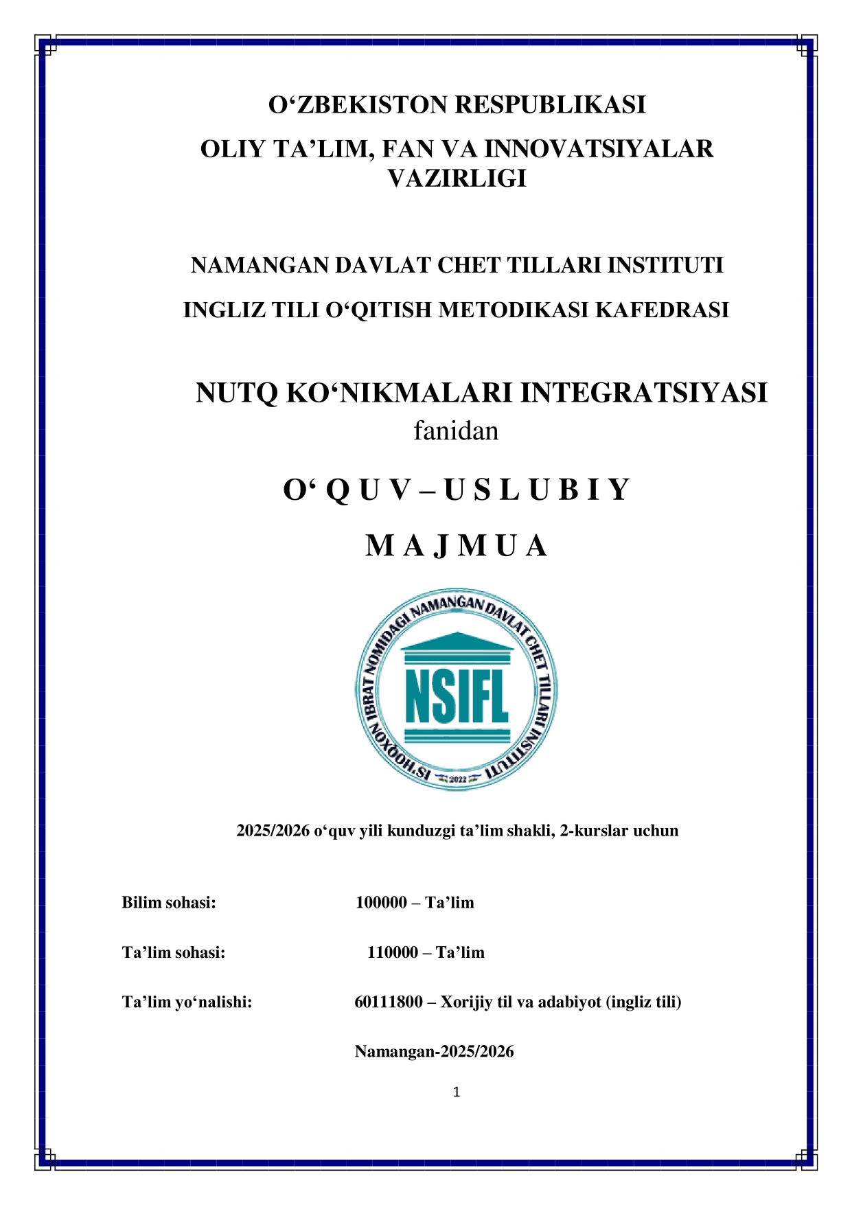 NUTQ KO‘NIKMALARI INTEGRATSIYASI